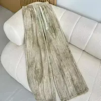 【款式随机】亚麻炒花直筒裤2503