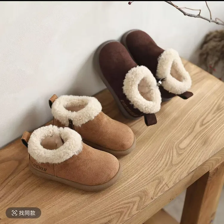 【小土豆】韩版时尚儿童雪地靴冬季加绒勃肯鞋男童复古英伦风大棉鞋