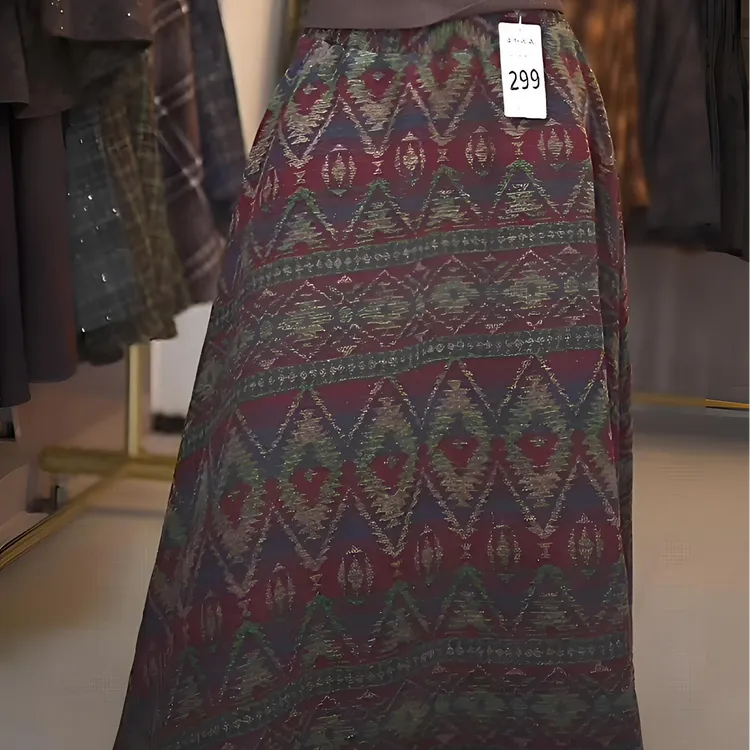 【慧】299大摆毛呢高腰格子复古百搭中长裙半身裙女2025秋冬新款