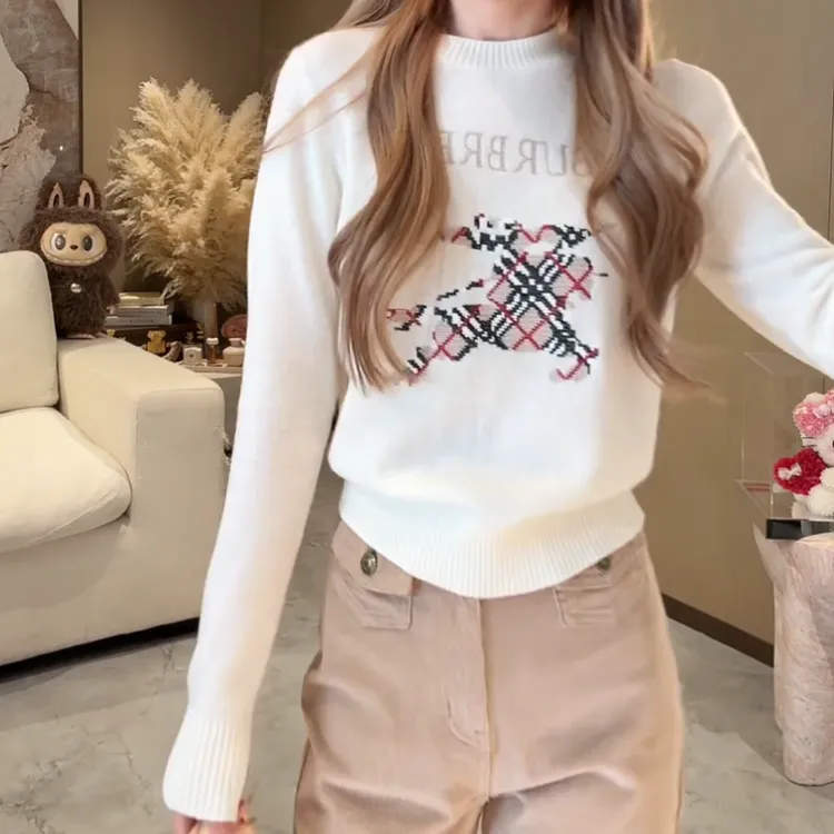 2025秋冬新款时尚百搭显瘦刺绣套头针织上衣LK2507463