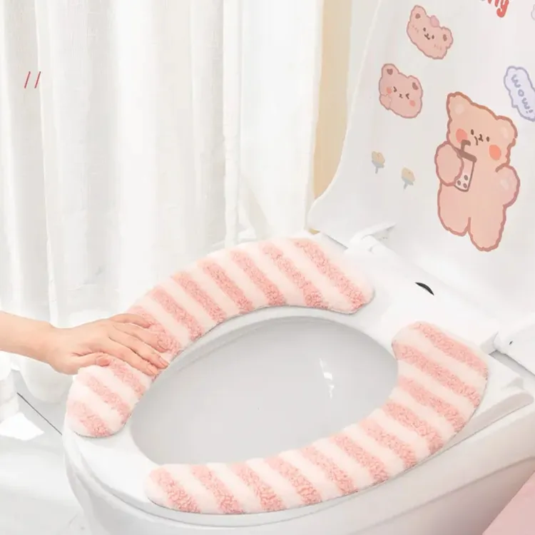 【力力猪】加绒坐垫家用马桶垫毛绒加厚保暖水洗坐便垫静电吸附式