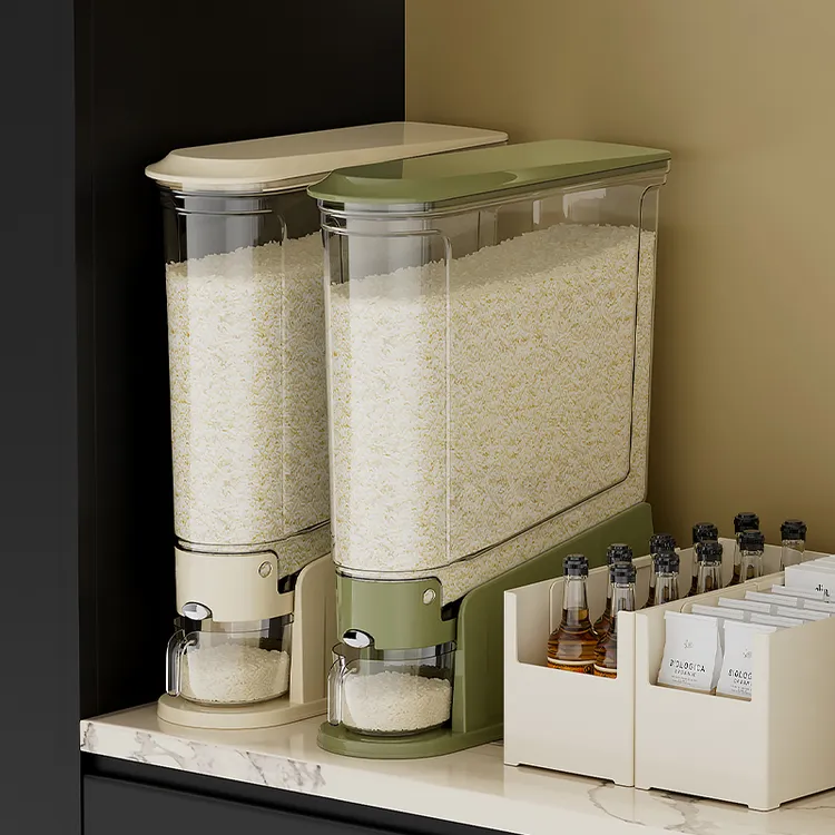 utookii按压米桶密封防虫防潮塑料米缸厨房夹缝透明杂粮收纳桶