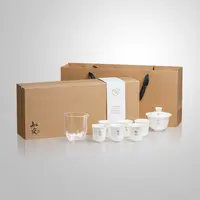 阅客轻奢德化白瓷功夫茶具套装羊脂玉瓷家用会客茶器礼盒