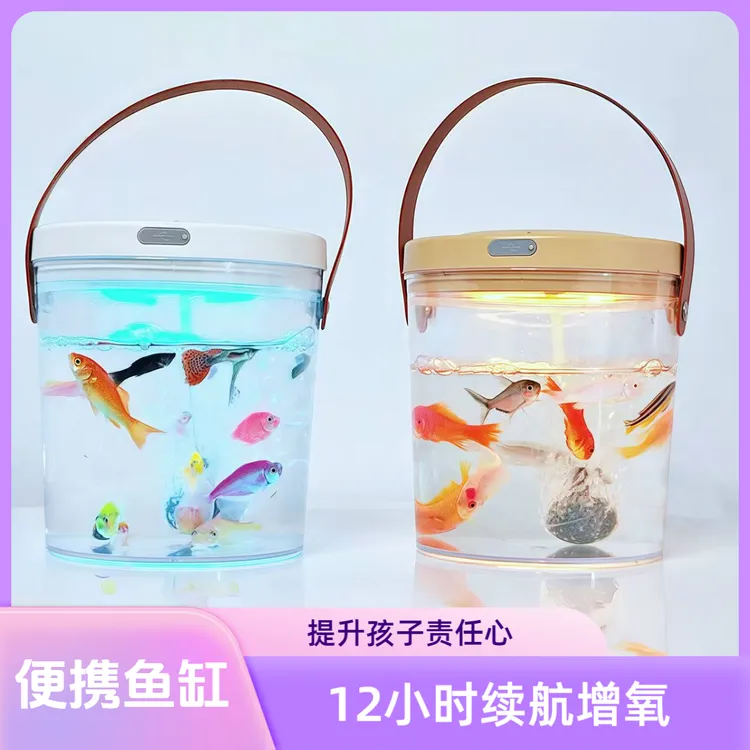 塑料耐摔防摔金鱼缸适合学生客厅办公室中小型桌面生态水培微景缸