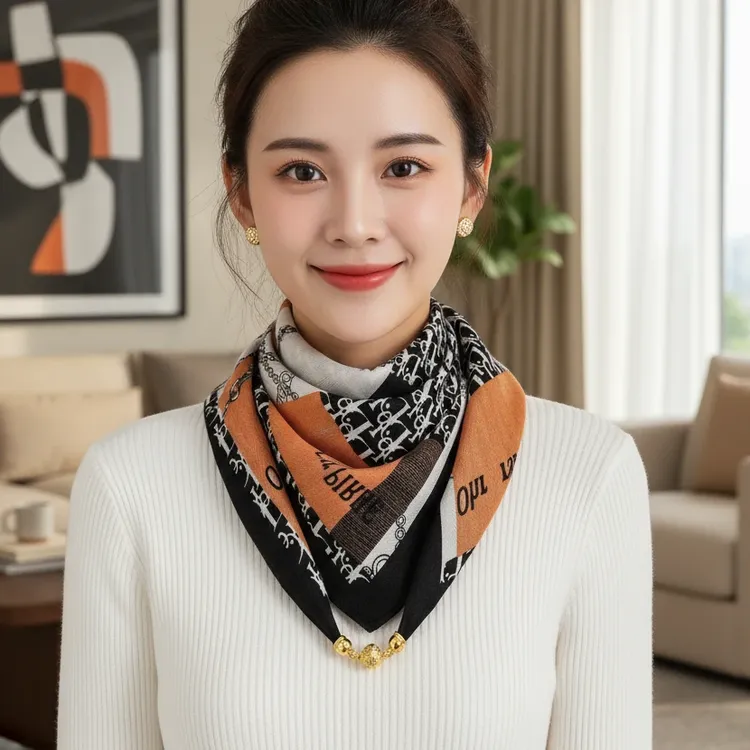 2025新款高级感网红爆款丝巾洋气时尚百搭女士围脖保暖围巾女冬季