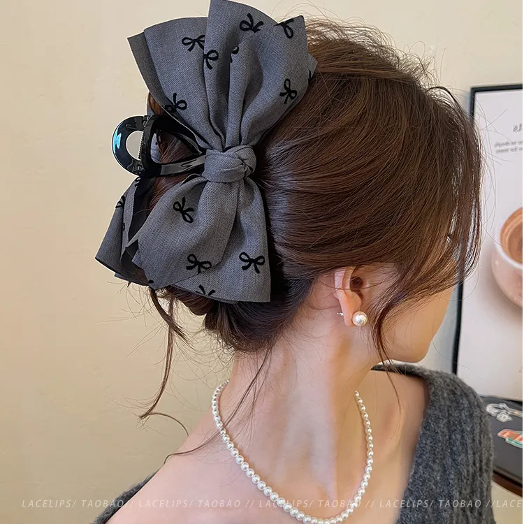 乖巧千金~高级感蝴蝶结抓夹女后脑勺2025新款高级感鲨鱼夹发饰秋