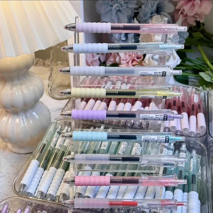 [开心潮玩社寄拍版]中性笔硅胶软握速干顺滑学生刷题办公水笔