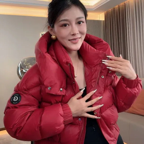 【耿老板6113#Y】欧版设计师2025年款精致短款白鸭绒羽绒安心绒服女