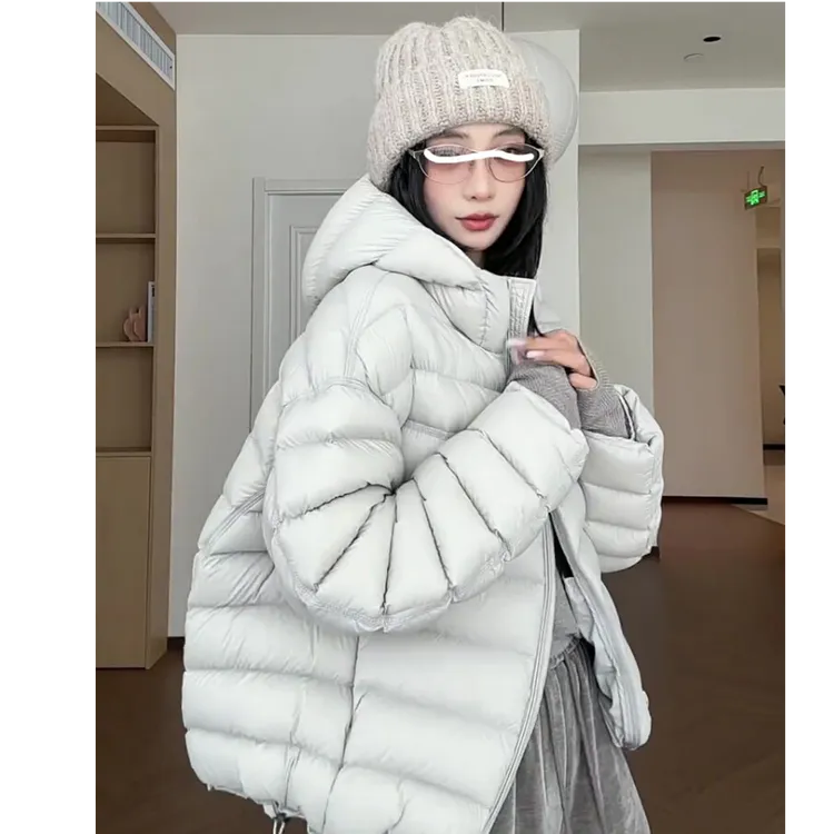 排骨泡芙羽绒服女轻薄短款2025冬季新款韩版防寒连帽时尚爆款外套