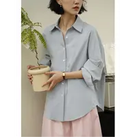 索罗娜衬衫 微茧型纸片人时装廓形通勤长袖醋酸