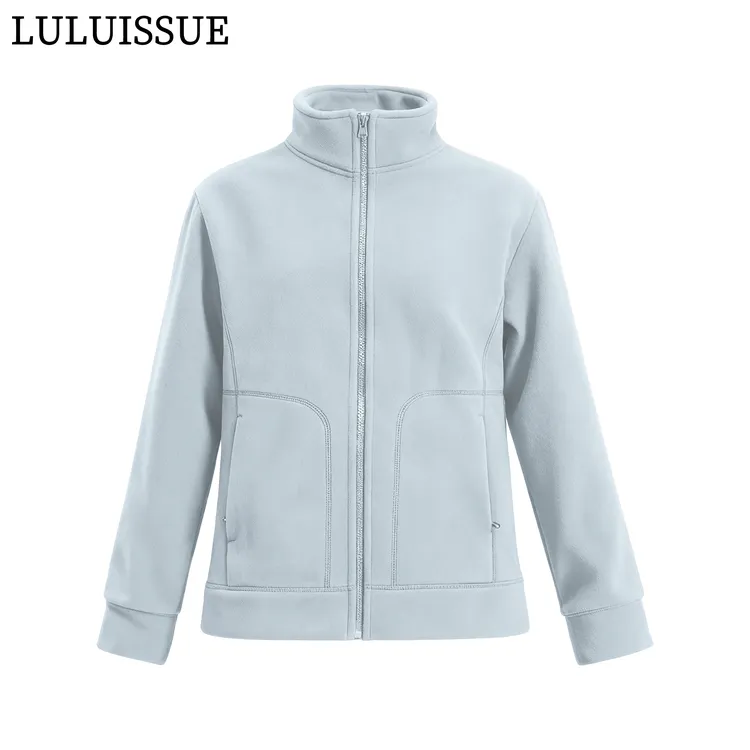 LULUISSUE情侣款纯色摇粒绒加厚立领外套秋冬季运动休闲抓绒衣