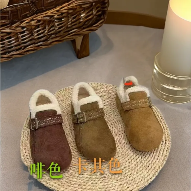 冬季棉靴/毛靴复古港风潮流风休闲风勃肯鞋棉鞋纯色