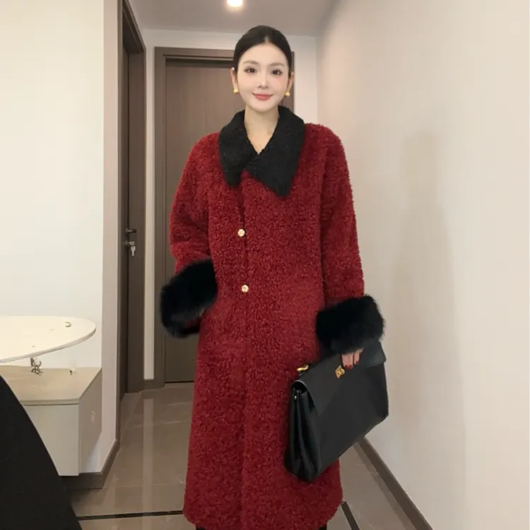 人造皮草 2025款私人心动长款大衣外套女冬季