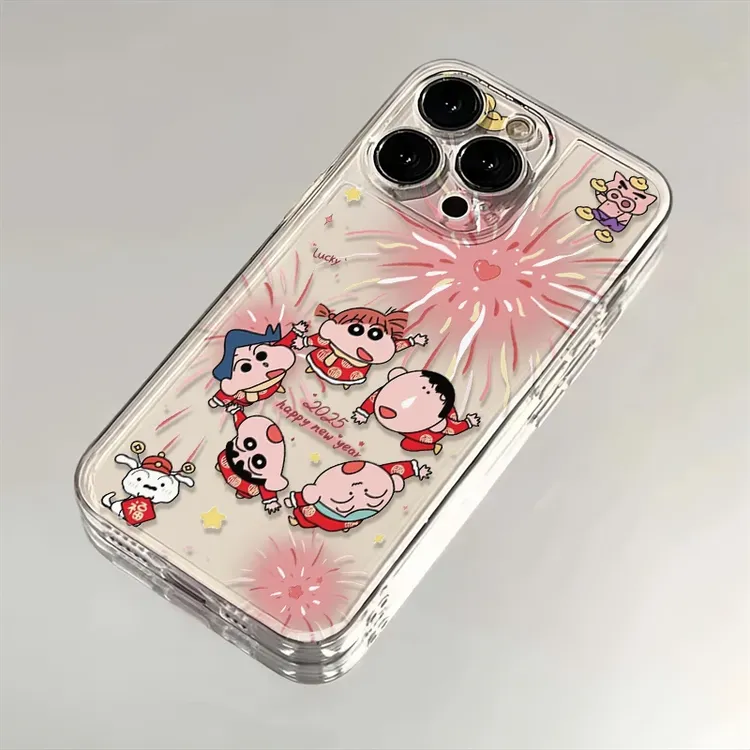 新年烟花小新适用iPhone16小米15华为苹果14promax手机壳12太空壳