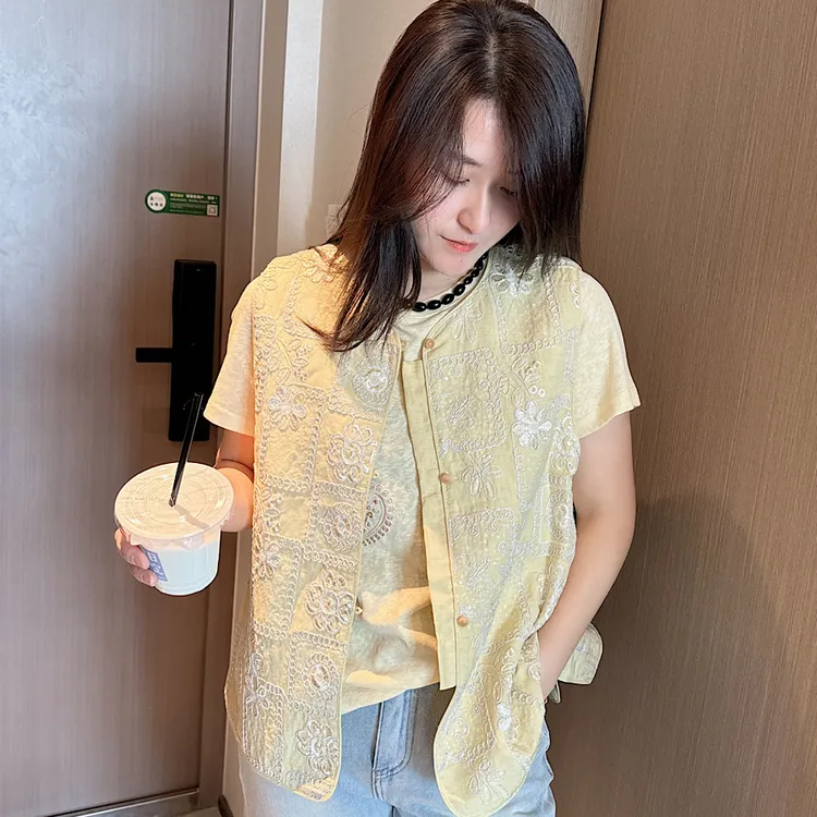 西主任新中式国风重工刺绣正品马甲背心女2025春季新款高级感坎肩