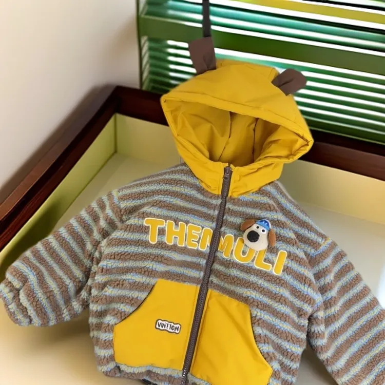 男童羔羔毛外套秋冬款2025儿童加绒夹棉加厚狗狗冬装加厚毛毛上衣