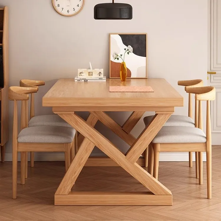 【3700人收藏】实木餐桌2025新款家用小户型吃饭桌子客厅长方形大板