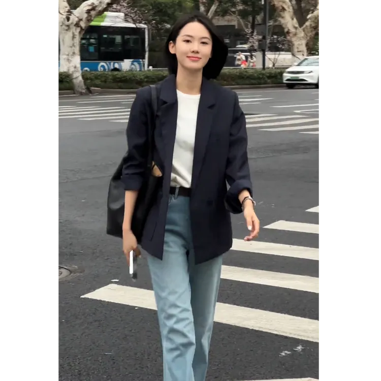 超火一整套2025秋季新款时尚气质慵懒风上衣外套裤子三件套