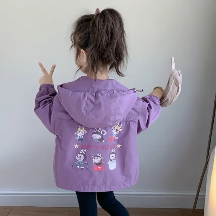 女童外套春秋2025新款洋气宝宝秋季开衫上衣儿童秋装拉布布冲锋衣