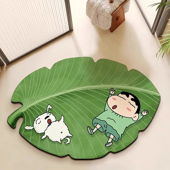 蜡笔小新软硅藻泥浴室吸水地垫加厚卫生间门口脚垫淋浴房吸水地毯