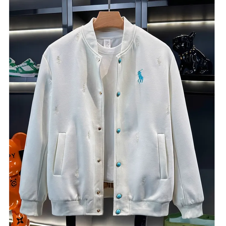 欧货秋冬新款男士立领夹克外套时尚百搭休闲上衣潮牌刺绣棒球服