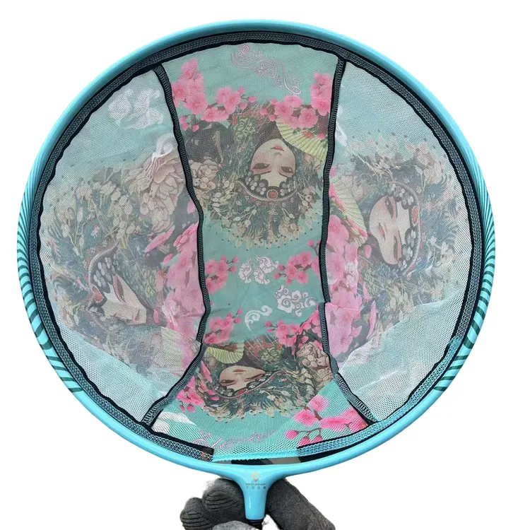 防跳网一体成型黑坑竞技飞抄网头可拆卸网布渔具垂钓配件