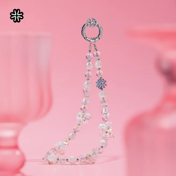 kakaskin/卡卡思冰透水晶樱花手机链原创时尚精致款珠饰挂件挂饰