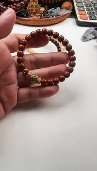 手串橄榄核足金镶嵌橄榄核