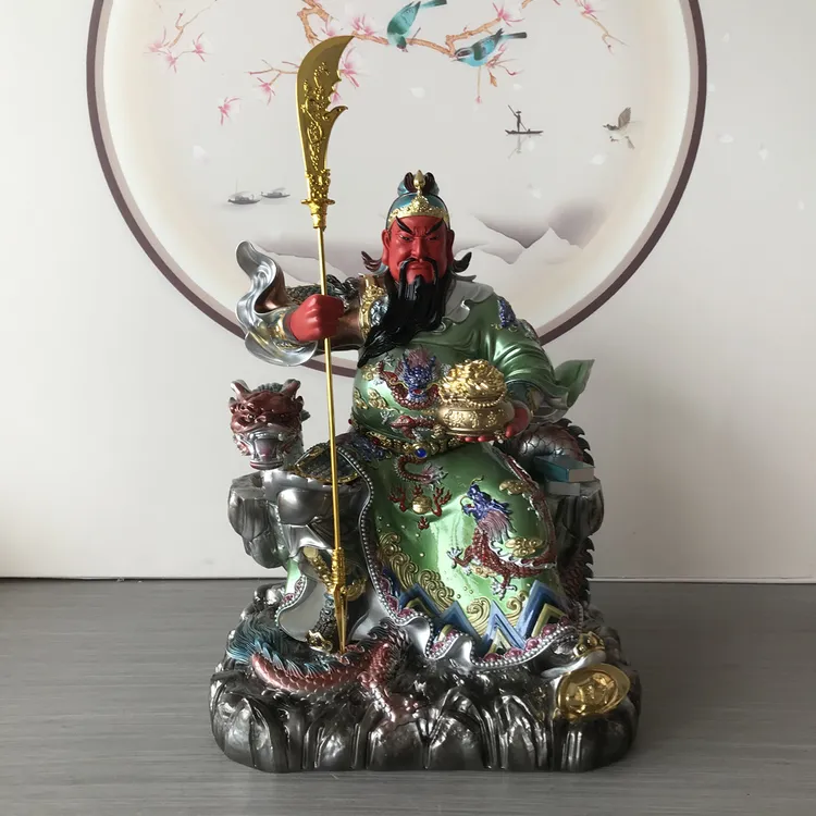 仿瓷武财神关公神像坐关二爷关羽真身像店铺公司招财家用佛堂摆件