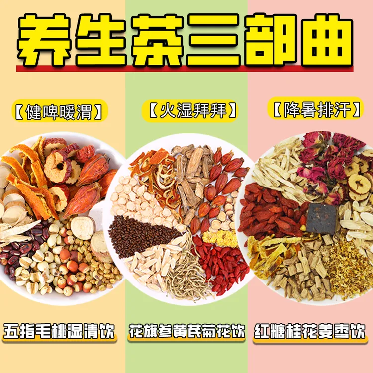 【30天养生计划】养生茶五指毛桃茶包姜枣茶花旗参黄芪茶独立小罐装