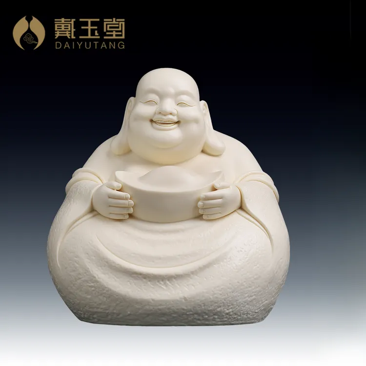 戴玉堂恭喜发财弥勒像林建平德化陶瓷送礼客厅艺术家用陶瓷工艺