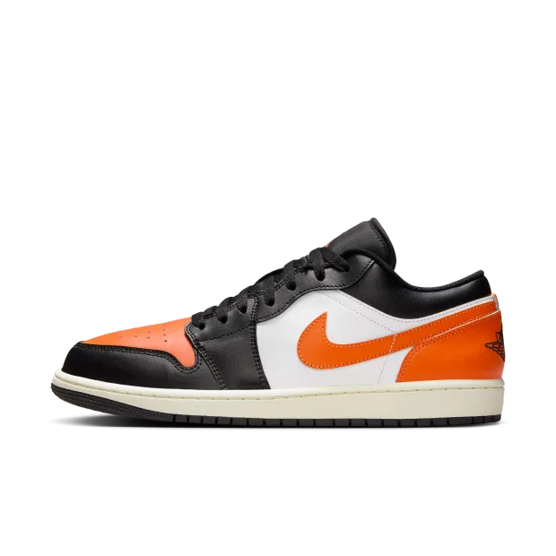 Nike/耐克正品男子AJ1扣碎黑橙低帮流光风运动休闲鞋553558-081