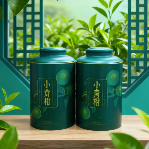 柑普小青柑茶叶两罐带礼袋 一斤装 送茶具
