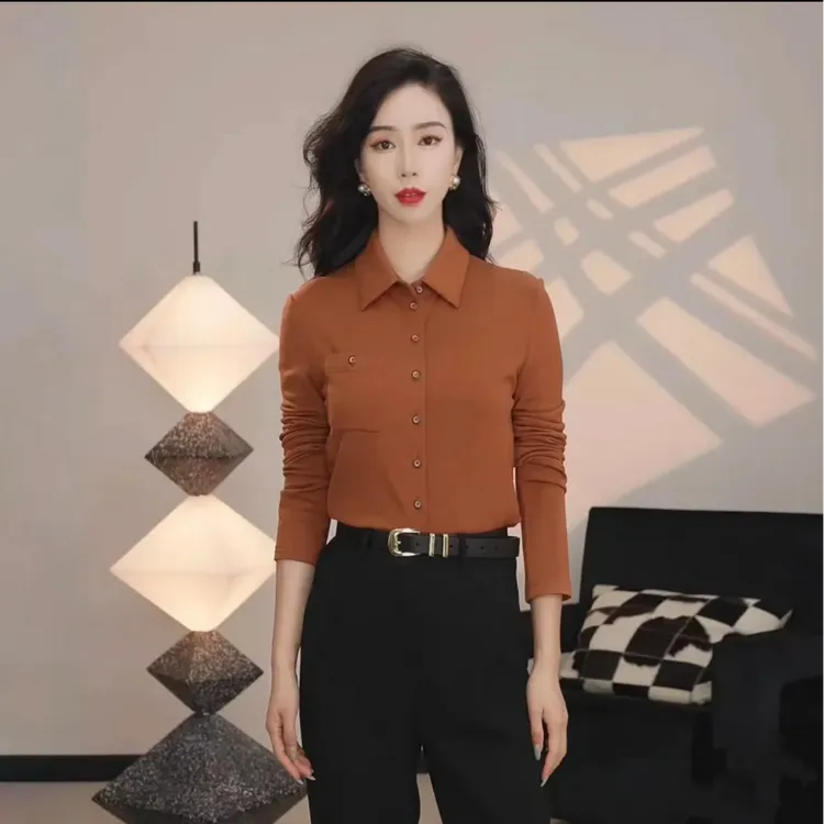 哥弟简约显瘦加绒款弹力亲肤衬衫1300820