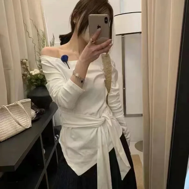 9121显瘦封神款！太爱啦绑带露肩上衣