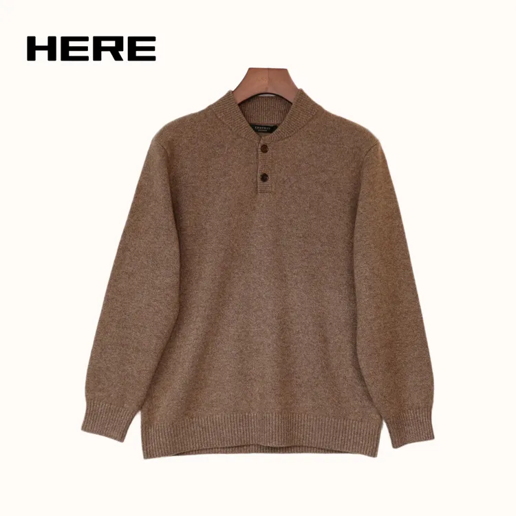 【400克加厚】100%山羊绒26支时尚V领纯色加厚保暖索温时尚羊绒衫