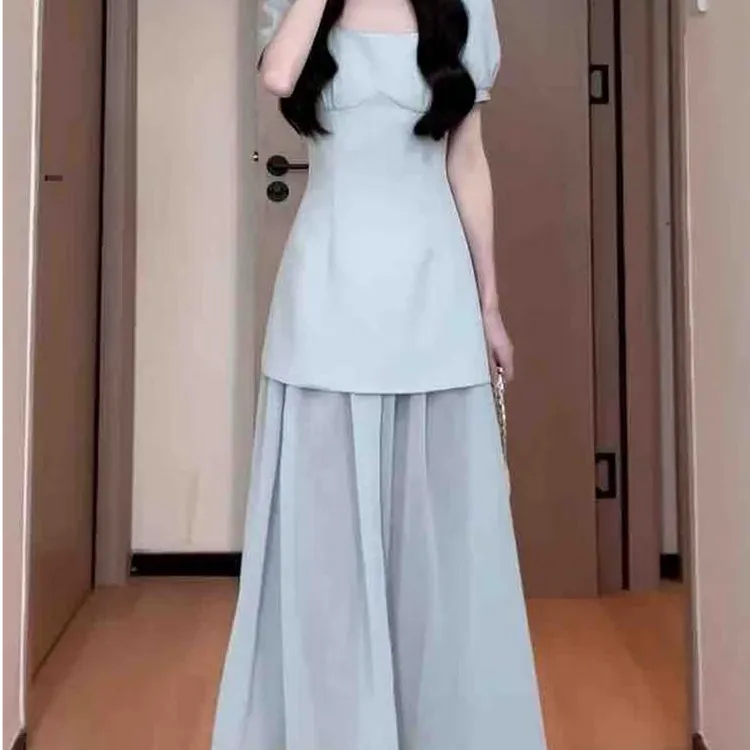 大码高级感短袖连衣裙女套装99182