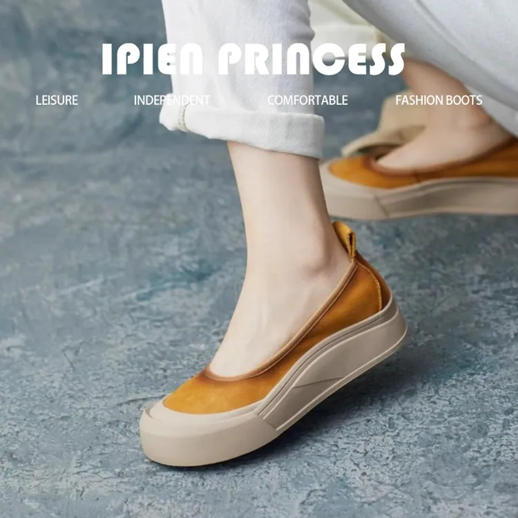 一脚蹬乐福女鞋厚底百搭懒人鞋2025新款春季浅口圆头复古软底单鞋