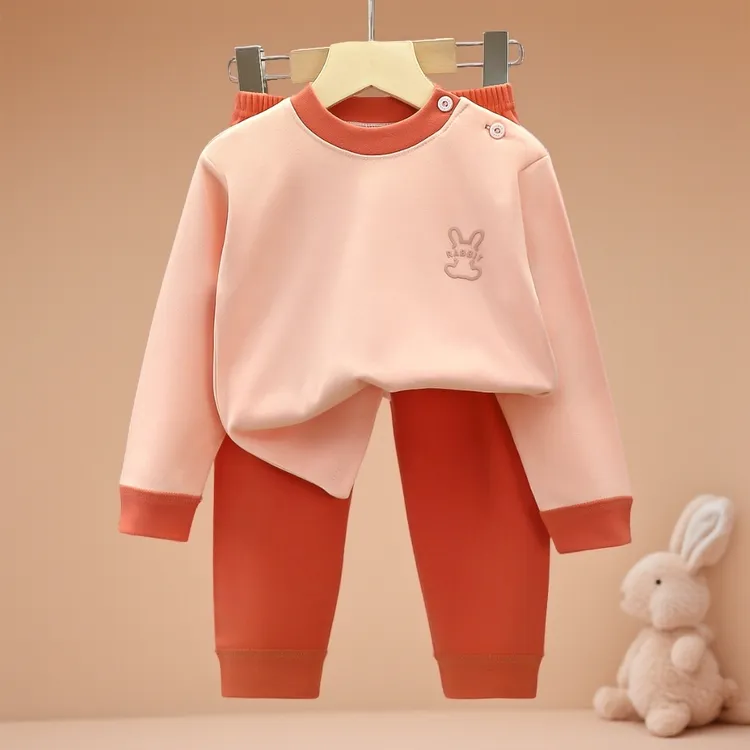 儿童德绒保暖内衣套装新款秋冬男女宝宝秋衣秋裤打底衫中大童童装