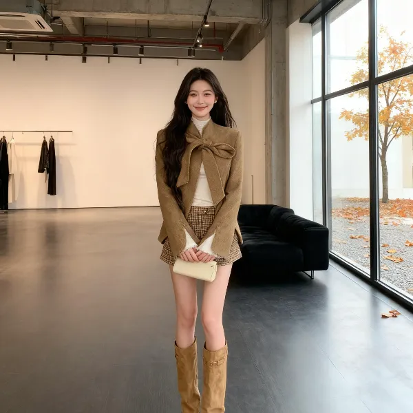 时尚套装性感辣妹白色打底蕾丝长袖上衣宽松外套性感短裤气质显瘦