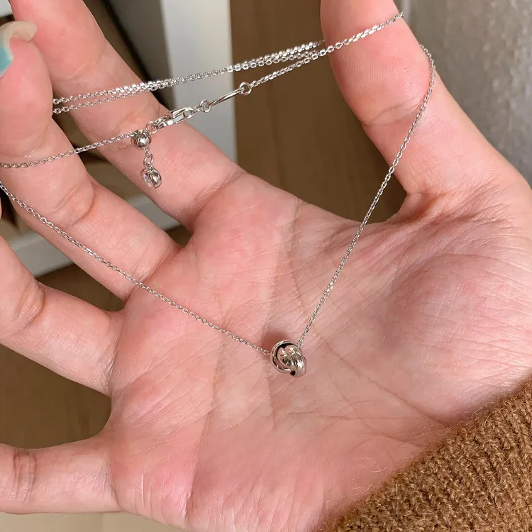 铜合金吊坠 复古三环吊坠锁骨链女不掉色项链小众设计感配饰新款