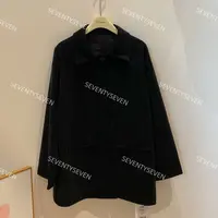 E294#Korea黑色高级感中长款PU外套（拍照光线原因 颜色略有误差）
