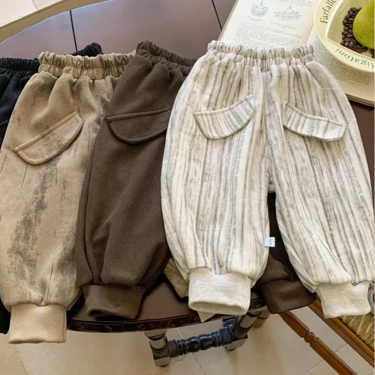 秋季韩版爆款灯芯绒卫裤束脚裤休闲裤百搭宝宝洋气男童外穿