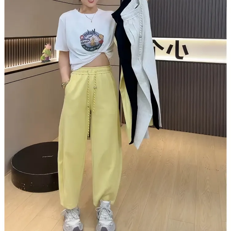 Aimeerosa/艾洛莎休闲裤女小个子百搭春季新款洋气显瘦九分弯刀裤