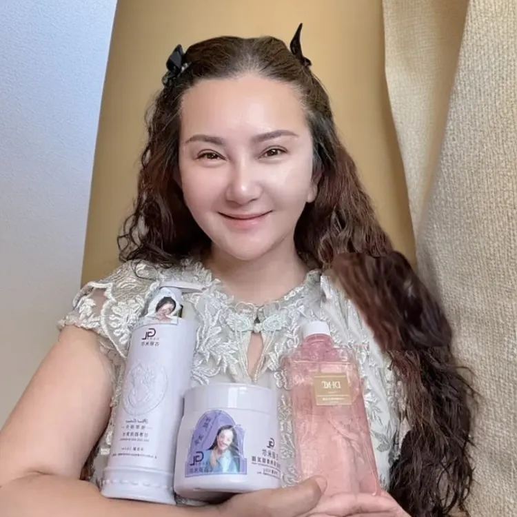 gulmira沙枣胶洗发水买一发三送古力米尔桃胶发膜和DHC舒爽沐浴露