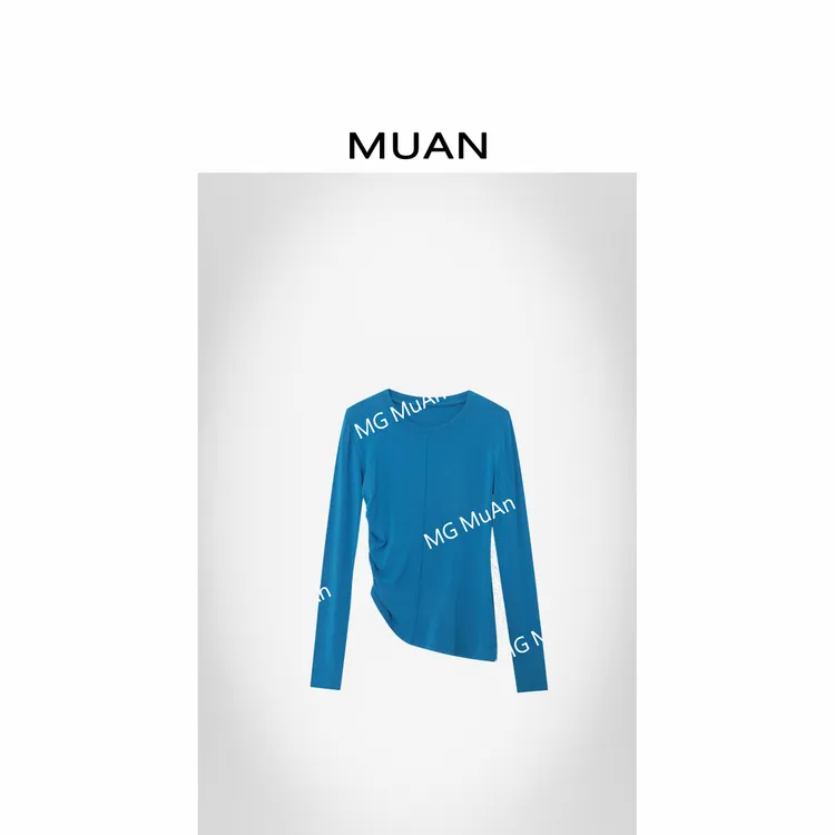 木岸MUAN:《腰线打底》定制宽松简约弧形打底上衣长袖女DG3-8898
