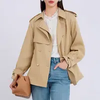 F4155-【摩】翻领收腰开叉风衣外衣#XMF57W038