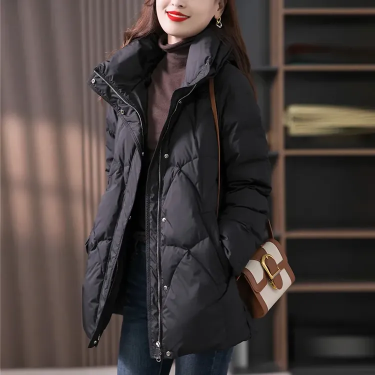 黑色大码女士棉服冬季棉服2025新款韩版设计宽松保暖加厚棉衣外套