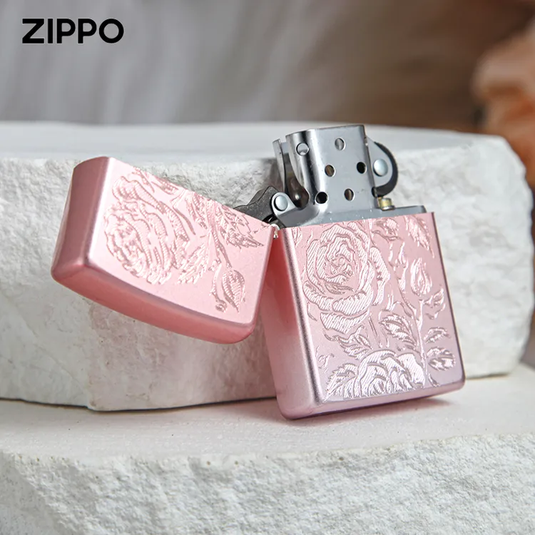zippo打火机【玫瑰知心】幻彩浅雕创意中秋送礼防风礼品DYJ1