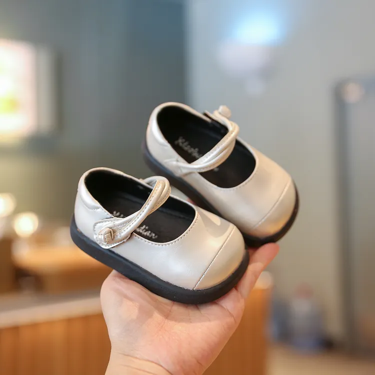 Sportmern公主鞋英伦风学步鞋魔术贴防滑休闲小女孩软底时尚韩版